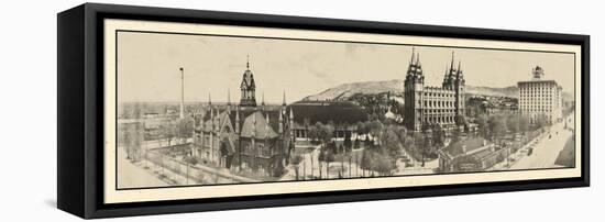 1912, Mormon Temple Grounds Salt Lake City Panorama Photo, Utah, United States-null-Framed Premier Image Canvas