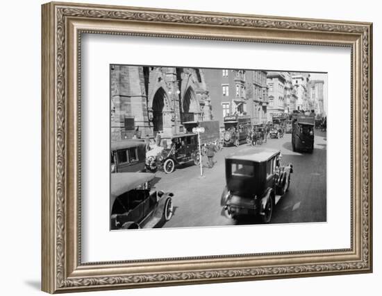 1912 Policeman and Traffic Semaphore on Fifth Avenue and 48th Street before World War I-null-Framed Photographic Print