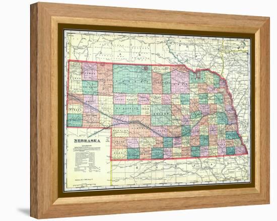 1912, State Map, Nebraska, United States-null-Framed Premier Image Canvas
