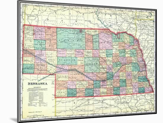 1912, State Map, Nebraska, United States-null-Mounted Giclee Print
