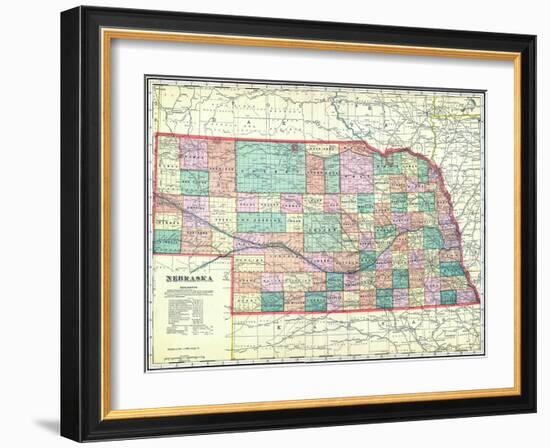 1912, State Map, Nebraska, United States-null-Framed Giclee Print