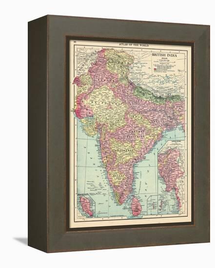 1913, Afganistan, Bhutan, India, Nepal, Sri Lanka, Asia, British India-null-Framed Premier Image Canvas