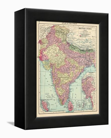 1913, Afganistan, Bhutan, India, Nepal, Sri Lanka, Asia, British India-null-Framed Premier Image Canvas