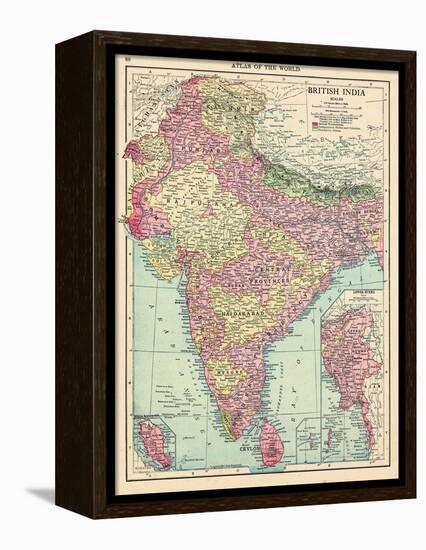 1913, Afganistan, Bhutan, India, Nepal, Sri Lanka, Asia, British India-null-Framed Premier Image Canvas