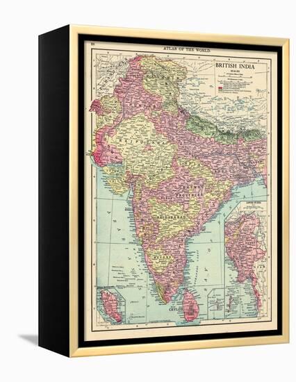 1913, Afganistan, Bhutan, India, Nepal, Sri Lanka, Asia, British India-null-Framed Premier Image Canvas