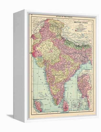 1913, Afganistan, Bhutan, India, Nepal, Sri Lanka, Asia, British India-null-Framed Premier Image Canvas