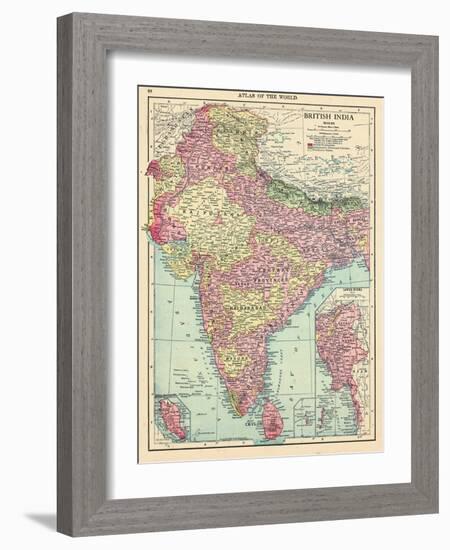 1913, Afganistan, Bhutan, India, Nepal, Sri Lanka, Asia, British India-null-Framed Giclee Print