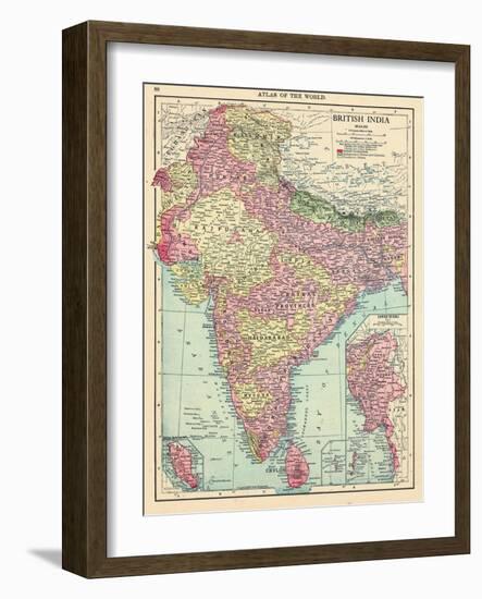 1913, Afganistan, Bhutan, India, Nepal, Sri Lanka, Asia, British India-null-Framed Giclee Print