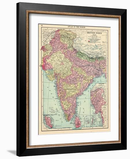 1913, Afganistan, Bhutan, India, Nepal, Sri Lanka, Asia, British India-null-Framed Giclee Print