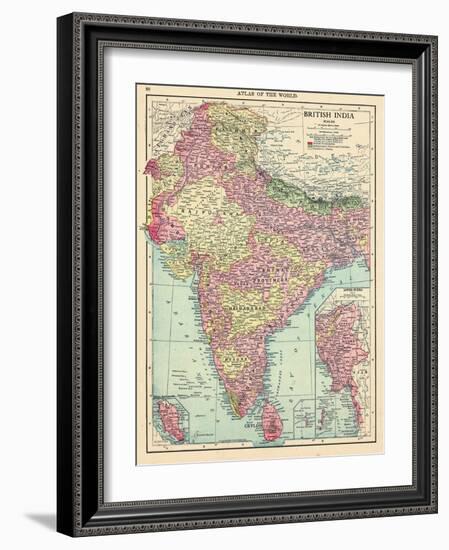 1913, Afganistan, Bhutan, India, Nepal, Sri Lanka, Asia, British India-null-Framed Giclee Print