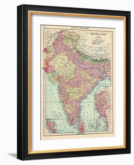 1913, Afganistan, Bhutan, India, Nepal, Sri Lanka, Asia, British India-null-Framed Giclee Print