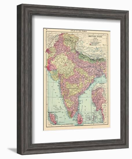 1913, Afganistan, Bhutan, India, Nepal, Sri Lanka, Asia, British India-null-Framed Giclee Print