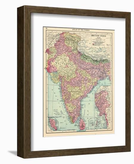 1913, Afganistan, Bhutan, India, Nepal, Sri Lanka, Asia, British India-null-Framed Giclee Print