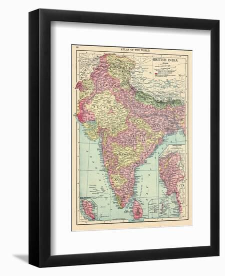 1913, Afganistan, Bhutan, India, Nepal, Sri Lanka, Asia, British India-null-Framed Giclee Print