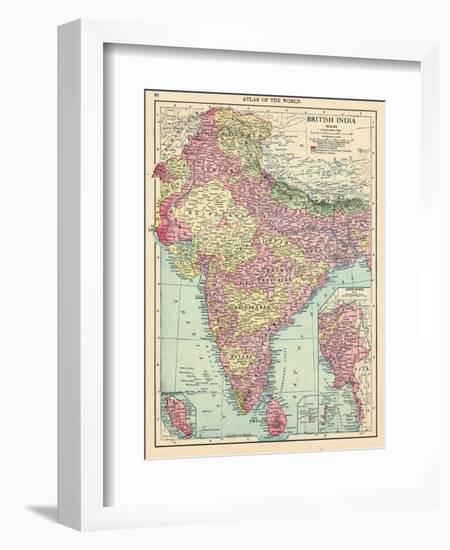 1913, Afganistan, Bhutan, India, Nepal, Sri Lanka, Asia, British India-null-Framed Giclee Print