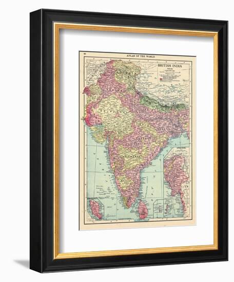 1913, Afganistan, Bhutan, India, Nepal, Sri Lanka, Asia, British India-null-Framed Giclee Print