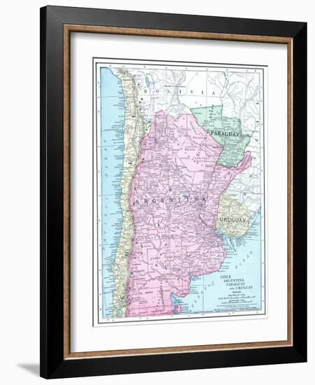 1913, Argentina, Bolivia, Chile, Paraguay, Uruguay, South America, Chile, Argentina, Paraguay-null-Framed Giclee Print