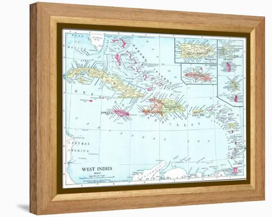 1913, Bahamas, The, Cuba, Dominican Republic, Jamaica, Puerto Rico, Central America, West Indies-null-Framed Premier Image Canvas