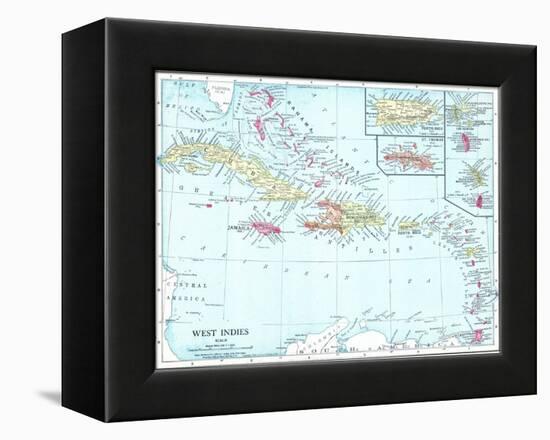 1913, Bahamas, The, Cuba, Dominican Republic, Jamaica, Puerto Rico, Central America, West Indies-null-Framed Premier Image Canvas