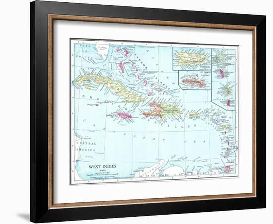 1913, Bahamas, The, Cuba, Dominican Republic, Jamaica, Puerto Rico, Central America, West Indies-null-Framed Giclee Print