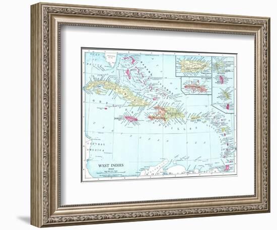 1913, Bahamas, The, Cuba, Dominican Republic, Jamaica, Puerto Rico, Central America, West Indies-null-Framed Giclee Print