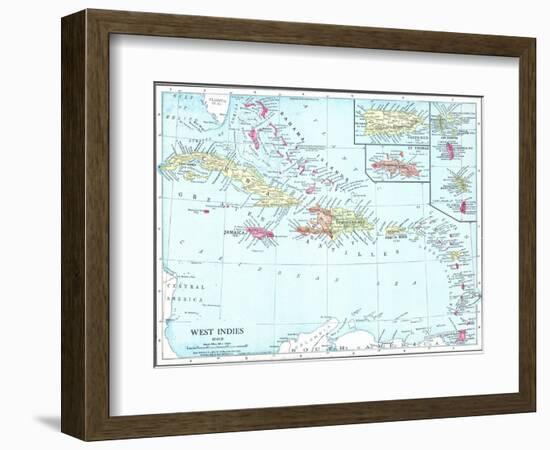 1913, Bahamas, The, Cuba, Dominican Republic, Jamaica, Puerto Rico, Central America, West Indies-null-Framed Giclee Print