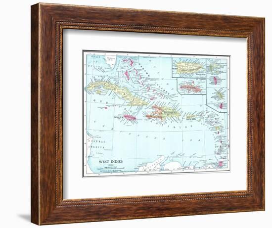 1913, Bahamas, The, Cuba, Dominican Republic, Jamaica, Puerto Rico, Central America, West Indies-null-Framed Giclee Print