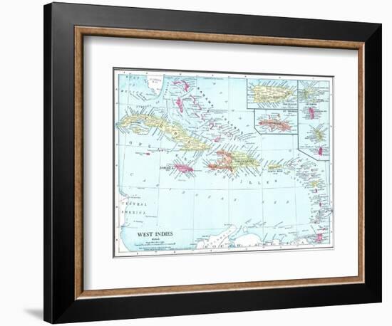 1913, Bahamas, The, Cuba, Dominican Republic, Jamaica, Puerto Rico, Central America, West Indies-null-Framed Giclee Print