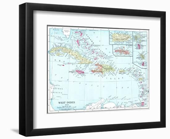 1913, Bahamas, The, Cuba, Dominican Republic, Jamaica, Puerto Rico, Central America, West Indies-null-Framed Giclee Print