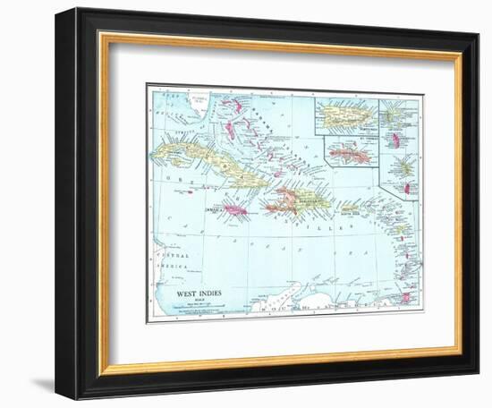 1913, Bahamas, The, Cuba, Dominican Republic, Jamaica, Puerto Rico, Central America, West Indies-null-Framed Giclee Print