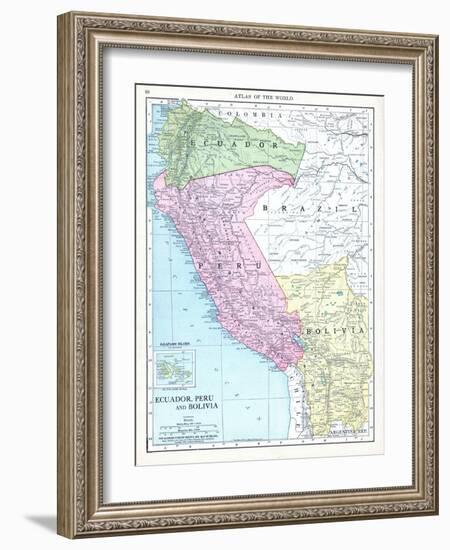 1913, Bolivia, Brazil, Ecuador, Peru, South America, Ecuador, Peru and Bolivia-null-Framed Giclee Print