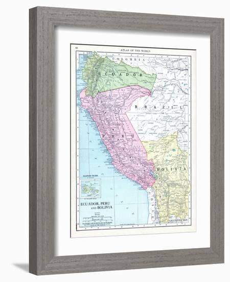 1913, Bolivia, Brazil, Ecuador, Peru, South America, Ecuador, Peru and Bolivia-null-Framed Giclee Print