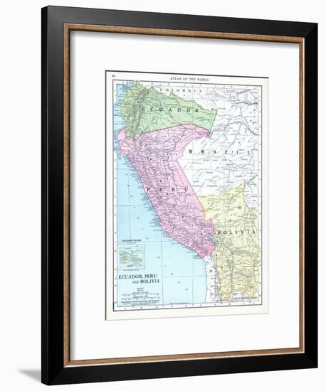 1913, Bolivia, Brazil, Ecuador, Peru, South America, Ecuador, Peru and Bolivia-null-Framed Giclee Print