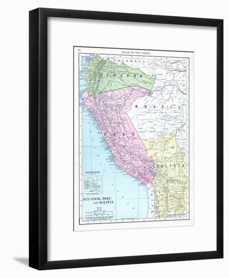 1913, Bolivia, Brazil, Ecuador, Peru, South America, Ecuador, Peru and Bolivia-null-Framed Giclee Print