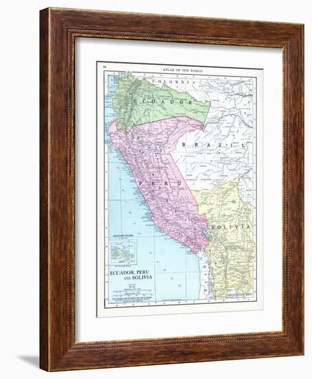 1913, Bolivia, Brazil, Ecuador, Peru, South America, Ecuador, Peru and Bolivia-null-Framed Giclee Print