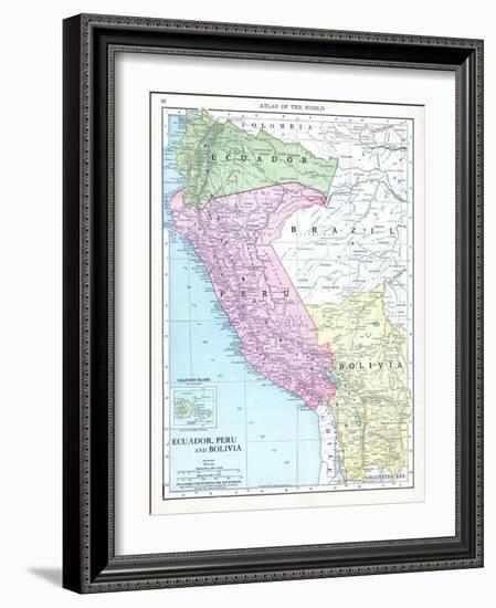 1913, Bolivia, Brazil, Ecuador, Peru, South America, Ecuador, Peru and Bolivia-null-Framed Giclee Print