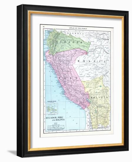 1913, Bolivia, Brazil, Ecuador, Peru, South America, Ecuador, Peru and Bolivia-null-Framed Giclee Print