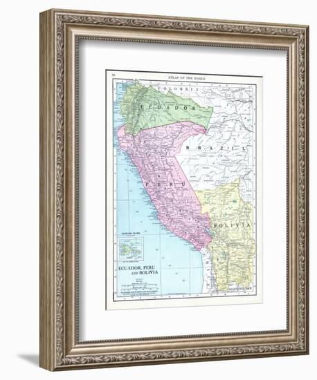 1913, Bolivia, Brazil, Ecuador, Peru, South America, Ecuador, Peru and Bolivia-null-Framed Giclee Print