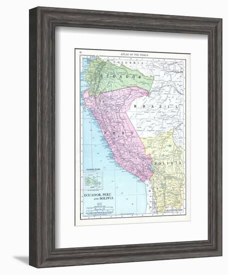 1913, Bolivia, Brazil, Ecuador, Peru, South America, Ecuador, Peru and Bolivia-null-Framed Giclee Print