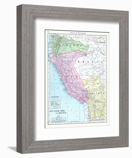 1913, Bolivia, Brazil, Ecuador, Peru, South America, Ecuador, Peru and Bolivia-null-Framed Giclee Print