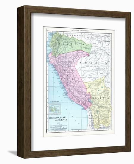 1913, Bolivia, Brazil, Ecuador, Peru, South America, Ecuador, Peru and Bolivia-null-Framed Giclee Print