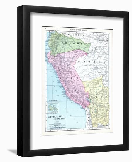 1913, Bolivia, Brazil, Ecuador, Peru, South America, Ecuador, Peru and Bolivia-null-Framed Giclee Print