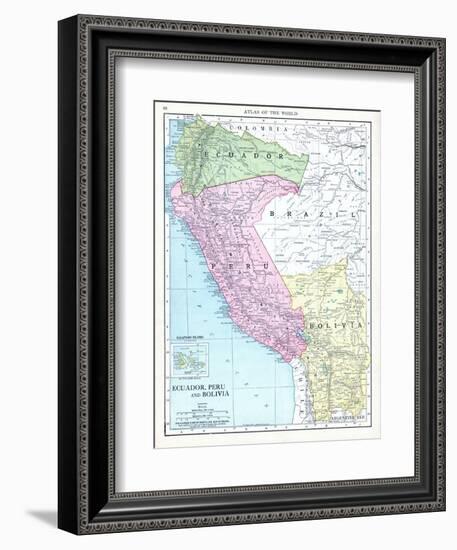 1913, Bolivia, Brazil, Ecuador, Peru, South America, Ecuador, Peru and Bolivia-null-Framed Giclee Print