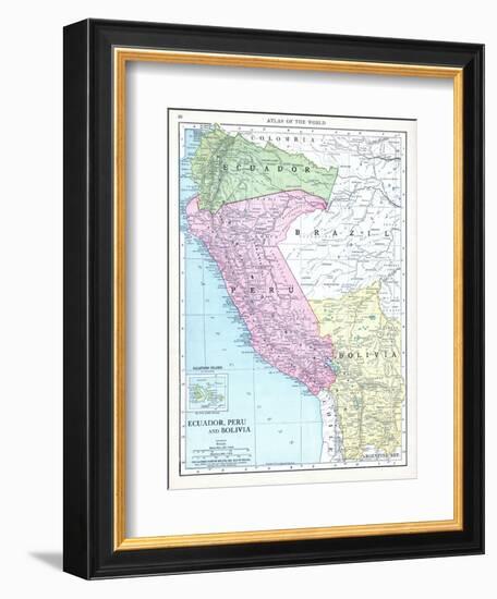 1913, Bolivia, Brazil, Ecuador, Peru, South America, Ecuador, Peru and Bolivia-null-Framed Giclee Print