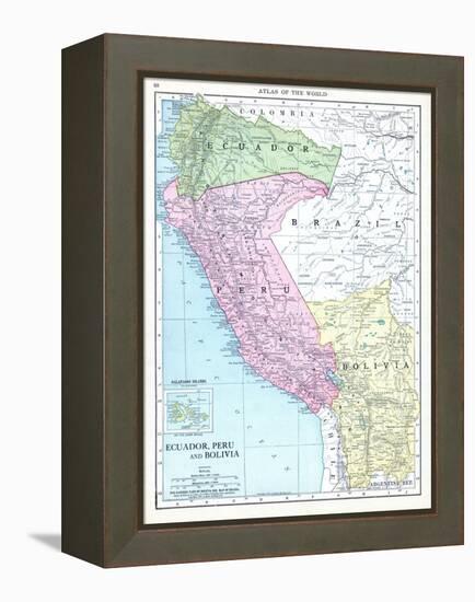 1913, Bolivia, Brazil, Ecuador, Peru, South America, Ecuador, Peru and Bolivia-null-Framed Premier Image Canvas