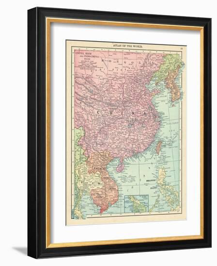 1913, Cambodia, China, Laos, Mongolia, North Korea, Philippines, South Korea, Taiwan, Vietnam, Asia-null-Framed Giclee Print