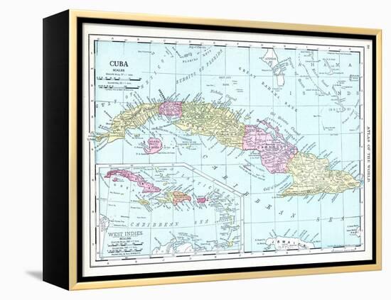 1913, Cuba, Dominican Republic, Jamaica, Puerto Rico, Central America-null-Framed Premier Image Canvas