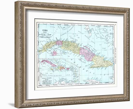 1913, Cuba, Dominican Republic, Jamaica, Puerto Rico, Central America-null-Framed Giclee Print