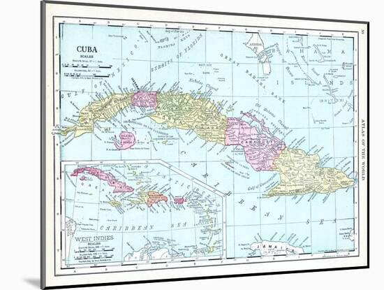 1913, Cuba, Dominican Republic, Jamaica, Puerto Rico, Central America-null-Mounted Giclee Print