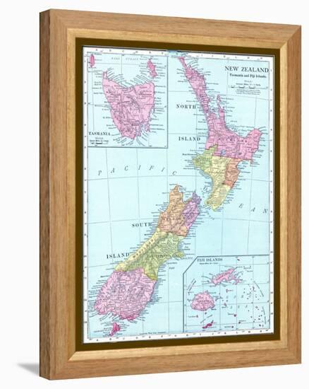 1913, New Zealand, Oceania, New Zealand, Tasmania and Fiji Islands-null-Framed Premier Image Canvas